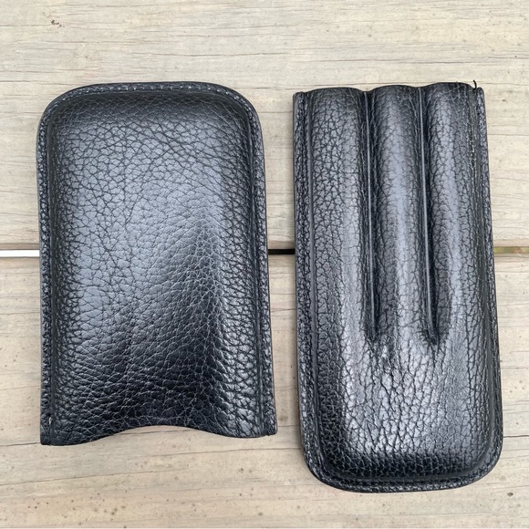 Pheasant Black Leather 3 Cigar Pocket Case R D Gomez Spain - Picture 4 of 9